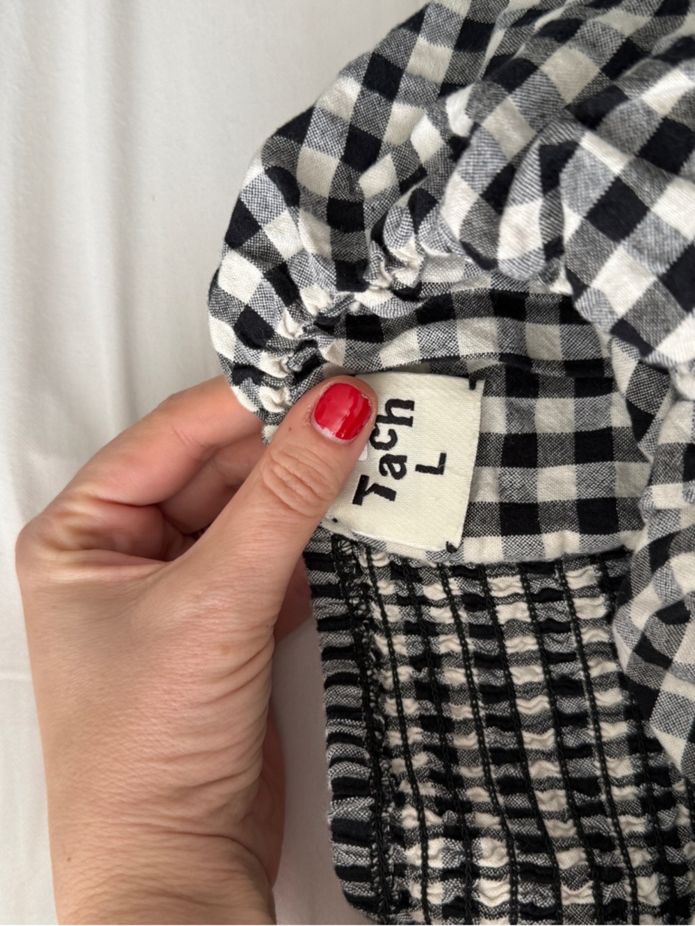 TACH Black and White Gingham Strapless Dress - Picture 3 of 5